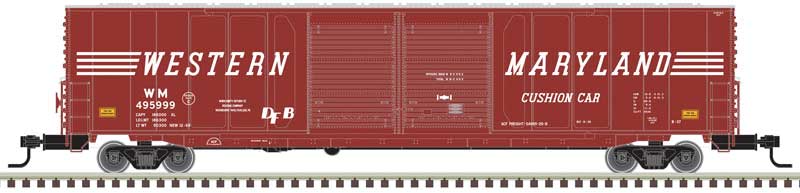 ACF 60' Double-Door Auto Parts Boxcar - 2 - Rail - Ready to Run - Master(R) -- Western Maryland (Boxcar Red, white, Speed Lettering)