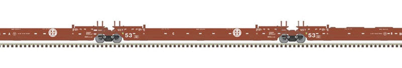 Gunderson Maxi IV 3-Unit Well Car - 2-Rail - Ready to Run - Master(R) -- Burlington Northern Santa Fe 3 (Boxcar Red, Circle-Cross Logo)