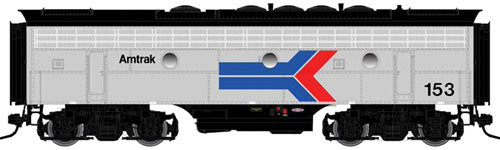 EMD F7B Early Phase 1 - Unpowered -- Amtrak #153 (Phase I, silver, red, white, blue, Large Logo)