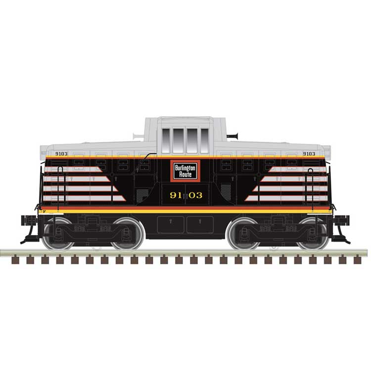 GE 44-Tonner - 3-Rail - Proto-Sound 3.0 and DCS - Premier -- Chicago, Burlington & Quincy 9103 (black, red, yellow)