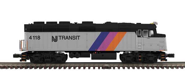 EMD F40PH - 3-Rail - Proto-Sound 3.0 - Premier -- NJ Transit #4118 (silver, black, purple, orange, blue)