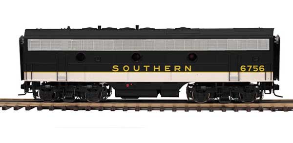 EMD F7B Early Phase I - 3-Rail - TMCC Sound & Control -- Southern Railway #6757 (black, gold)