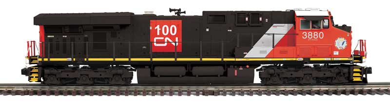 GE ES44AC - 2-Rail - Sound and DCC - Premier -- Canadian National #3880 (black, red, white, 100th Anniversary Logo)