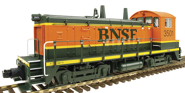 EMD SW9 - 2-Rail w/RailSounds & TMCC - Master(R) Gold -- Burlington Northern Santa Fe #3501 (green, orange, yellow)