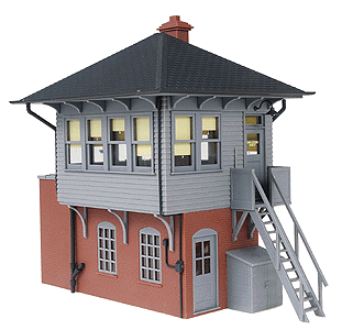 Signal Tower - Assembled -- Red, Gray, Black