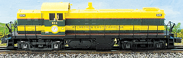 Diesel Alco RS1 Powered - 3 Rail w/TMCC RailSounds Sound System -- Atlantic & East Carolina #500 (yellow, green, red)