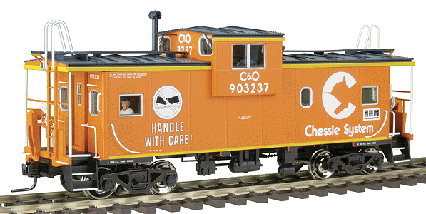 Extended Vision Caboose; 2-Rail -- Chessie "Careful Handling"