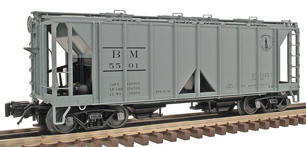 70-Ton 2-Bay Covered Hopper, 3-Rail -- Boston & Maine