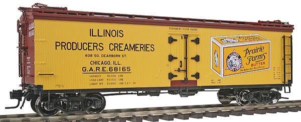 Atlas O Trainman(R) 40' Rebuilt Wood Reefer, 2-Rail -- Prairie Farms Butter