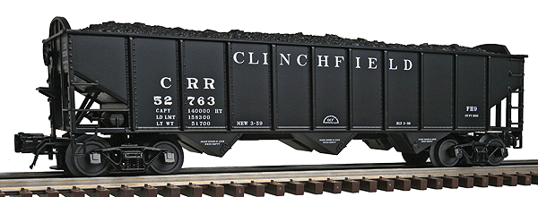 Trainman(R) AAR 70-Ton 3-Bay Open Hopper - 3-Rail - Ready to Run -- Clinchfield (black)