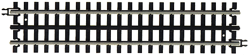 21st Century Track System(TM) Solid Steel Rail w/Black Ties -- Straight Track 10"