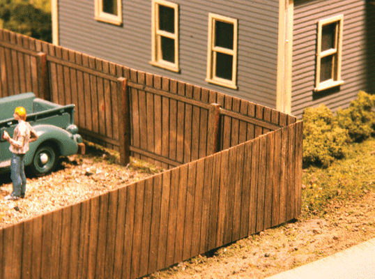 Wood Privacy Fence - Laser-Cut Wood Kit -- Scale 120' 36.6m