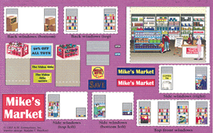 Building Window Dress-Up Kit -- Mike's Market