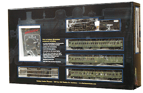 Steam Passenger - Explorer Set -- ATSF Nickel Silver EZ-Track w/Gray Roadbed, Magnum Power Pack, 2-8-0, 3 Cars