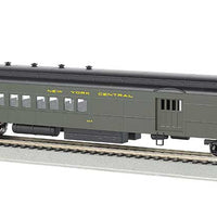 72' Heavyweight Combine w/4-Window Door - Ready to Run -- New York Central #304 (Pullman Green, yellow)