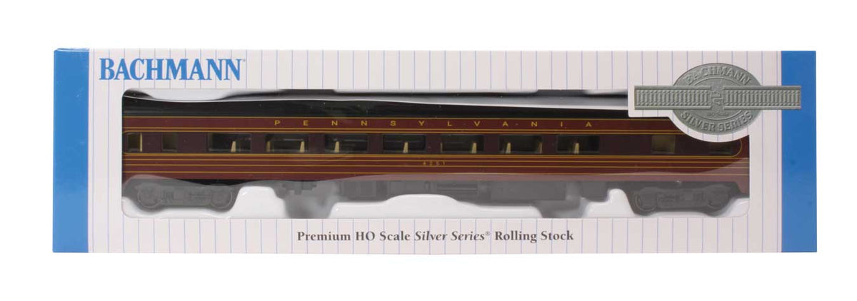 85' Smooth-Side Coach with Interior Lights - Ready to Run -- Pennsylvania Railroad #4251 (Fleet of Modernism; Tuscan, red, black)-3