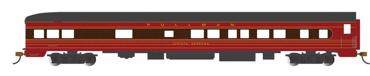 85' Smooth-Side Observation with Interior Lights - Ready to Run -- Pennsylvania Railroad Juniata Narrows (Fleet of Modernism, Tuscan, red, blac-1