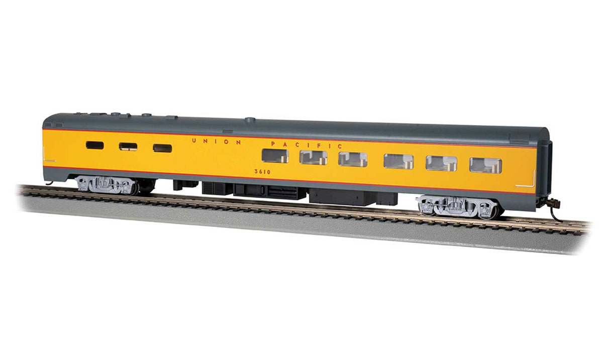 85' Smooth-Side Diner - Ready to Run -- Union Pacific #3610 (Armour Yellow, gray, red)