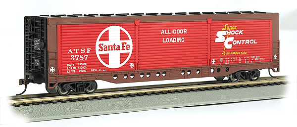 Evans All-Door Boxcar - Ready to Run - Silver Series(R) -- Atchison, Topeka & Santa Fe #3787 (Boxcar Red, red, white, Large Logo)