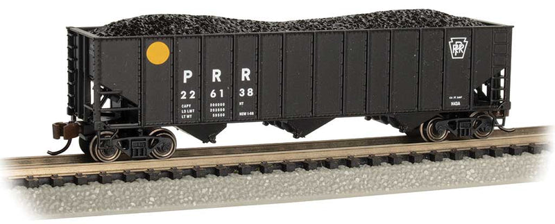 Bethlehem Steel 100-Ton 3-Bay Hopper - Ready to Run -- Pennsylvania Railroad #226138 (black, Yellow Ball; Plain Keystone)