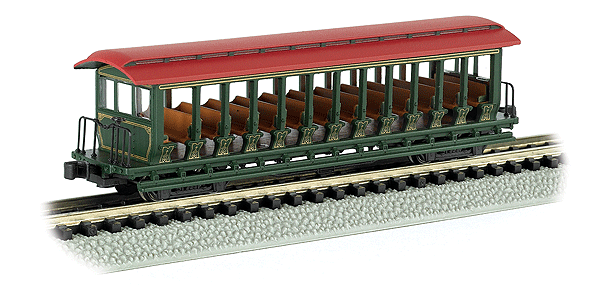 Jackson Sharp Open-Sided Excursion Car - Ready to Run - Silver Series(R) -- Green, Black-1