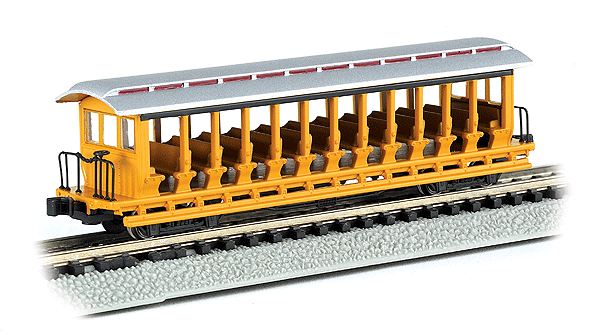 Jackson Sharp Open-Sided Excursion Car - Ready to Run - Silver Series(R) -- Yellow, Silver-1