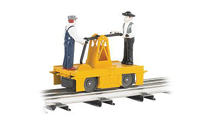 Operating Handcar - 3-Rail - Williams(TM) -- Yellow-1