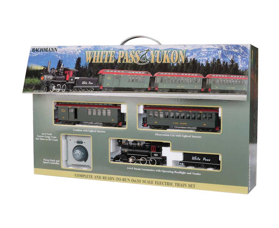 White Pass & Yukon -- 2-6-0 Loco, Wood Combine, Wood Coach; 56 x 38" Track Oval, Power Pack-1