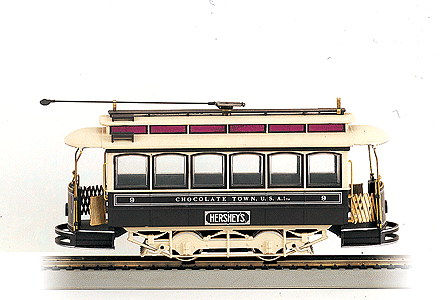 On30 Spectrum(R) Traction-Powered Closed Streetcar -- Hershey's ("Chocolate Town, U.S.A." Slogan)
