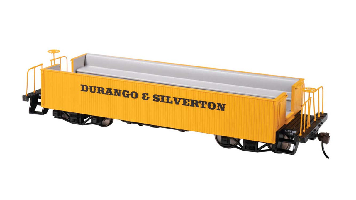 Wood Gondola-Style Excursion Car - Ready to Run - Spectrum(R) -- Durango & Silverton (yellow)