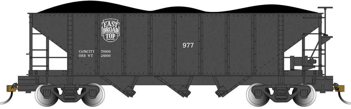 3-Bay Hopper with Removable Load - Ready to Run -- East Broad Top #977 (black)