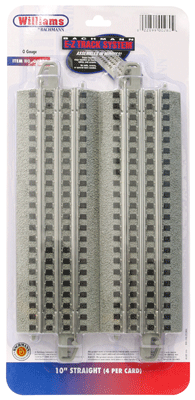 10" Straight 3-Rail E-Z Track(R) - Williams(TM) -- pkg(4)-1