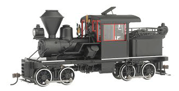 14-Ton 2-Truck Stearns-Heisler - DCC - Spectrum(R) -- Painted, Unlettered (black, red Windows, white Running Boards & Tires)-1
