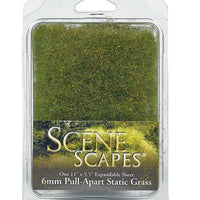 Pull-Apart Static Grass Sheet/Mat - SceneScapes(R) -- Alpine Green 1/4" .6cm Tall Fibers, 11 x 5-1/2" 28 x 14cm Sheet