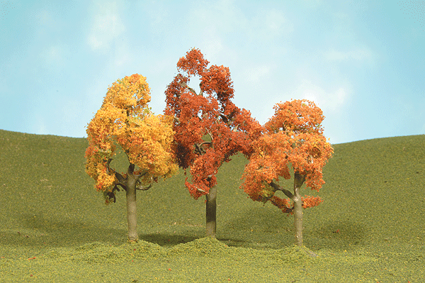 SceneScapes(TM) Layout-Ready Trees -- Autumn Maple Trees 3-4" pkg(3)
