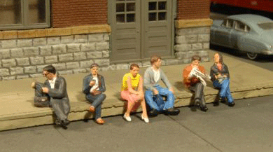 Platform Passengers - SceneScapes(TM) pkg(6) -- Seated
