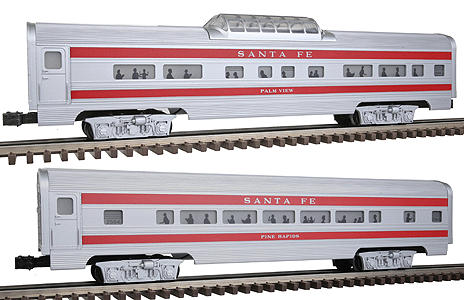 Williams(TM) by Bachmann, Golden Memories(R) Alum Streamliner Passenger Add- -- Santa Fe; Includes: Coach & Vista-Dome (60')-1