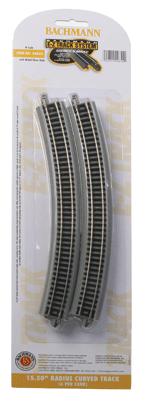 E-Z Track(R) w/Nickel Silver Rail & Gray Roadbed -- 15-1/2" Radius Curved Section pkg(6)-1