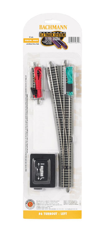 E-Z Track(R) w/Nickel Silver Rail & Gray Roadbed -- #6 Turnout Left