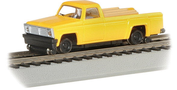 Maintenance-of-Way High Railer Pickup Truck - Self-Propelled -- Painted, Unlettered (yellow)