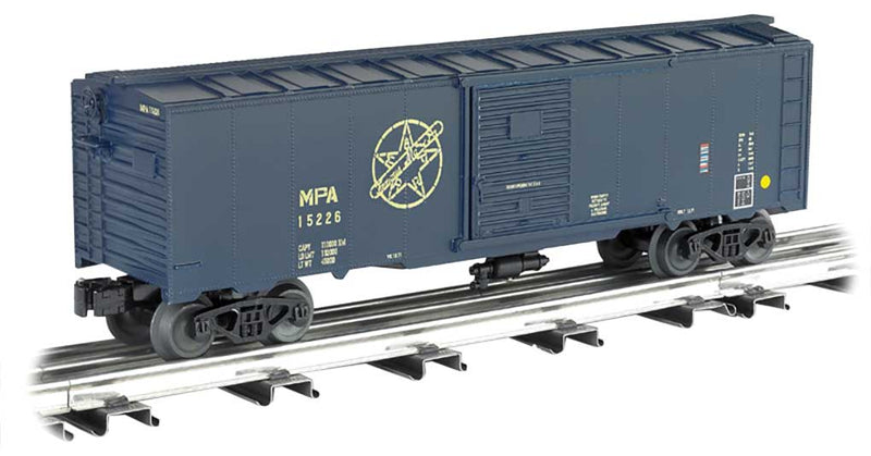 40' Steel Boxcar - 3-Rail - Ready to Run - Williams(TM) -- Maryland & Pennsylvania #15226 (blue, yellow; Star Logo)