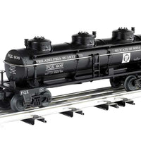 3-Dome Tank Car - 3-Rail - Ready to Run - Williams(TM) -- Philadelphia Quartz Company PQX (black)