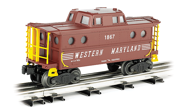 N5C Porthole Caboose - 3-Rail - Ready to Run - Williams(TM) -- Western Maryland #1867 (Boxcar Red, yellow, white, Speed Lettering)