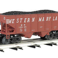 USRA 55-Ton 2-Bay Hopper w/Load - 3-Rail - Ready to Run - Williams(TM) -- Western Maryland #10904 (Boxcar Red, Speed Lettering)