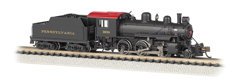 Alco 2-6-0 Mogul w/DCC -- Pennsylvania Railroad #3234 (black, Tuscan)-1