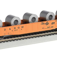 ACF 50'6" Drop-End Gondola w/Load - Ready to Run - Silver Series(R) -- With Steel Coil Load Denver & Rio Grande Western #56314 (orange, Action)