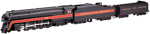 N&W Class J 4-8-4 - Standard DC - Spectrum(R) -- #608 w/Round End Tender, Doghouse & Auxillary Water Car 1956-60