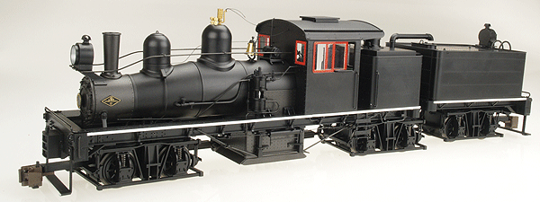 55-Ton 3-Truck Shay, Steel Cab w/Sound & DCC - Spectrum(R) -- Painted (black w/red & white trim), Unlettered