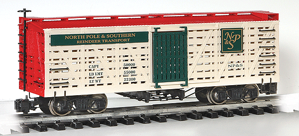Stock Car w/Metal Wheels -- Reindeer Transport Car - Christmas (North Pole & Southern)