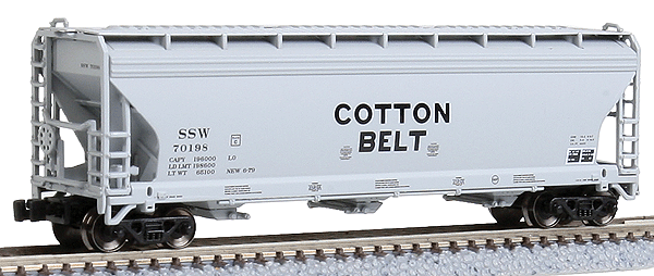 ACF 3-Bay Covered Hopper - Ready to Run -- St. Louis Southwestern Cotton Belt #70198 (gray, black)